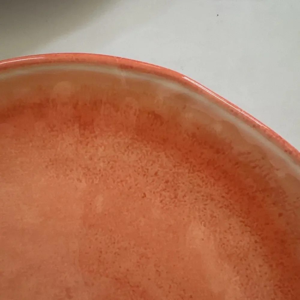 5 Sur La‎ Table Melamine Salad Dessert Plates CORAL Pink Summer Beachy